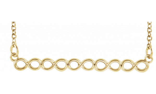 14K Yellow Infinity-Inspired 16-18 Bar Necklace - 86768102P