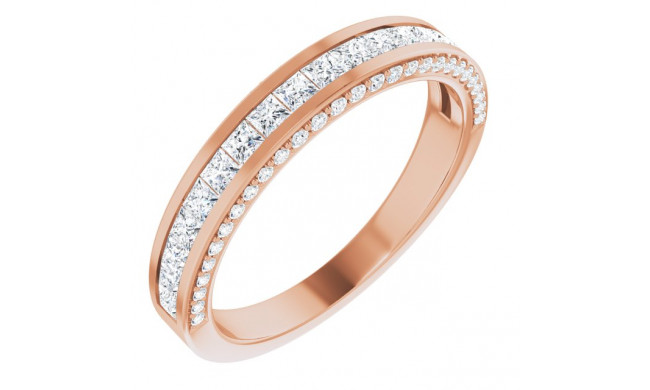 14K Rose 3/4 CTW Diamond Anniversary Band - 123940602P