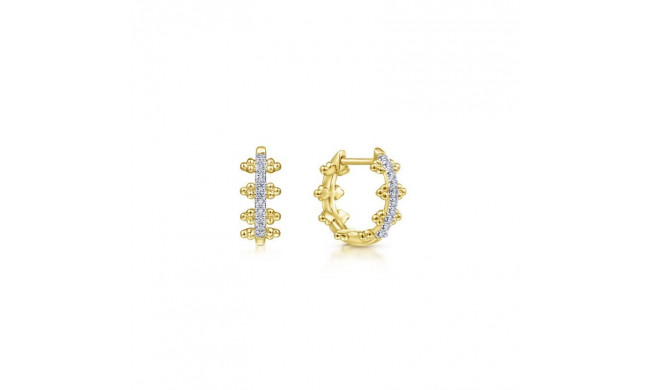Gabriel & Co. 14k Yellow Gold Bujukan Diamond Huggie Earrings - EG13575Y45JJ