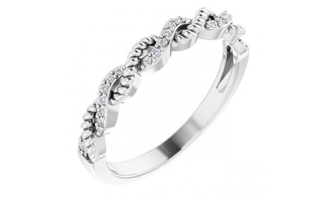 14K White .08 CTW Diamond Stackable Ring - 65196960001P