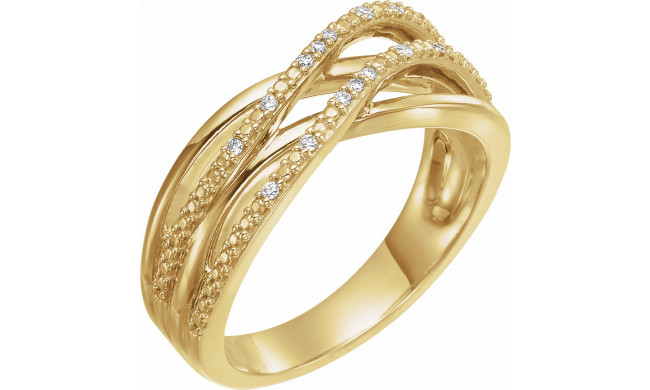 14K Yellow .06 CTW Diamond Criss-Cross Ring - 65231460000P