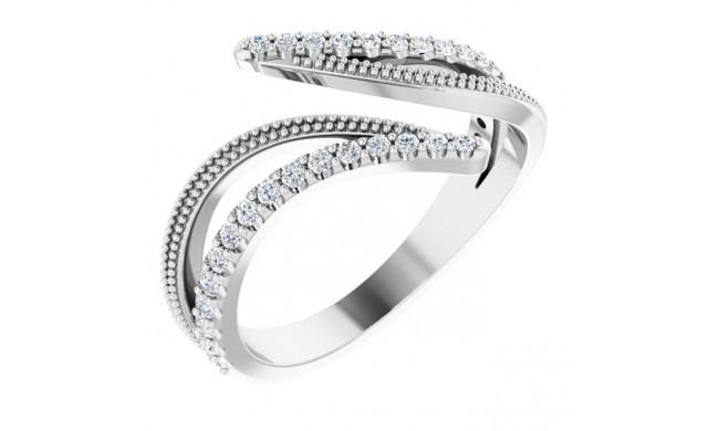 14K White 1/4 CTW Diamond Bypass Ring - 123969600P