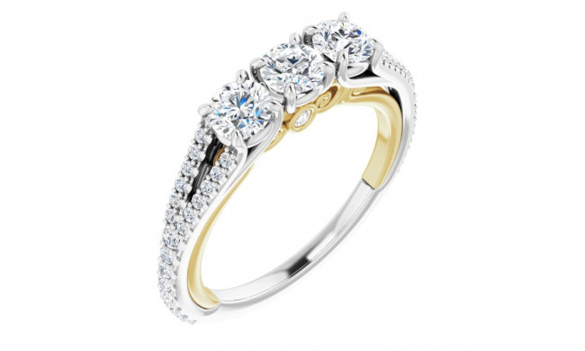 14K White & Yellow 1 CTW Diamond Anniversary Band - 1232156033P