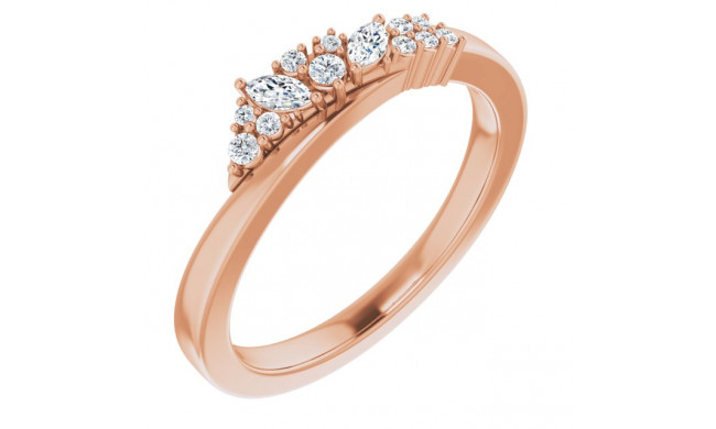 14K Rose 1/5 CTW Diamond Scattered Ring - 124133602P