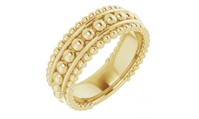 14K Yellow Beaded Ring - 51677102P