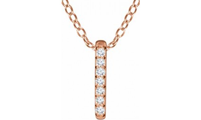 14K Rose .05 CTW Diamond Bar 16-18 Necklace - 65221860003P