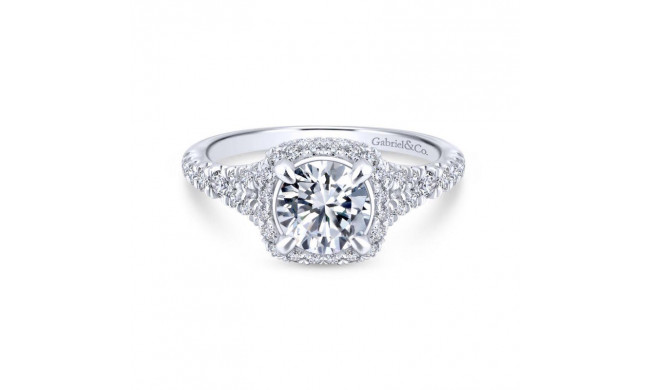 Gabriel & Co. 14k White Gold Entwined Halo Engagement Ring - ER12813R4W44JJ