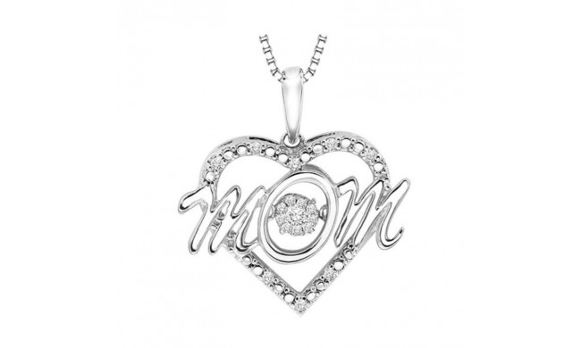 Gems One Silver (SLV 995) Diamond Rhythm Of Love Neckwear Pendant  - 1/10 ctw - ROL1054-SSWD