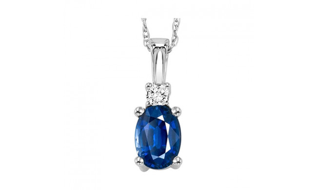 Gems One 14Kt White Gold Diamond (1/20Ctw) & Sapphire (5/8 Ctw) Pendant - NP706-4WCS