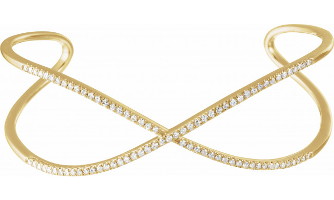 14K Yellow 3/4 CTW Diamond Criss-Cross Cuff 7 Bracelet - 65235060001P