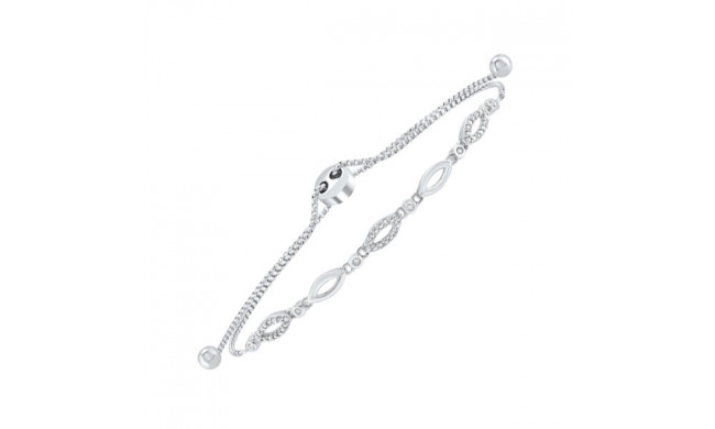 Gems One Silver Diamond (1/8Ctw) Bracelet - FB1158-SSWSC