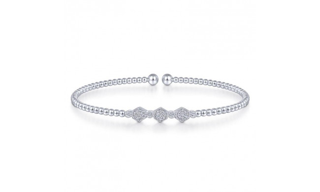 Gabriel & Co. 14k White Gold Bujukan Diamond Bangle Bracelet - BG4117-65W45JJ