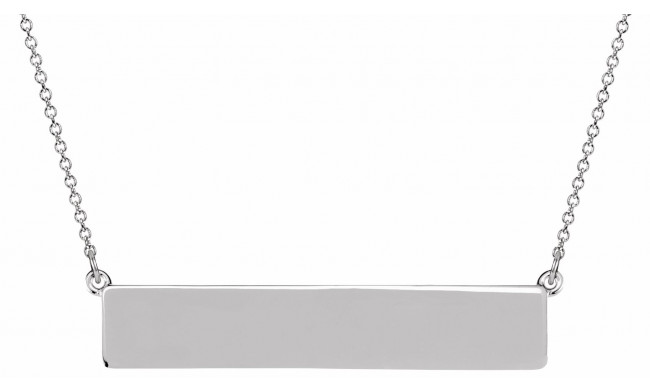 14K White Bar 17.5 Necklace - 857782002P