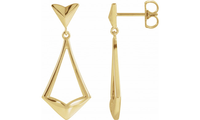 14K Yellow Geometric Dangle Earrings with Backs - 86923601P