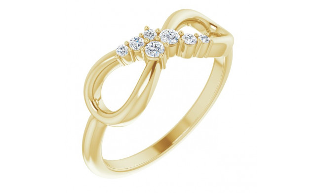 14K Yellow 1/8 CTW Diamond Infinity-Inspired Ring - 123779601P