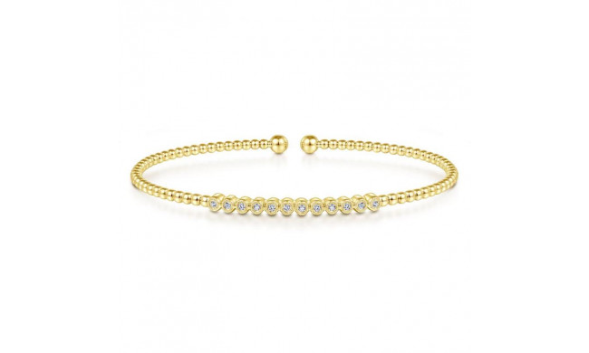 Gabriel & Co. 14k Yellow Gold Bujukan Diamond Bangle Bracelet - BG4118-65Y45JJ