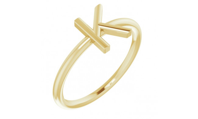 14K Yellow Initial K Ring - 51895162P