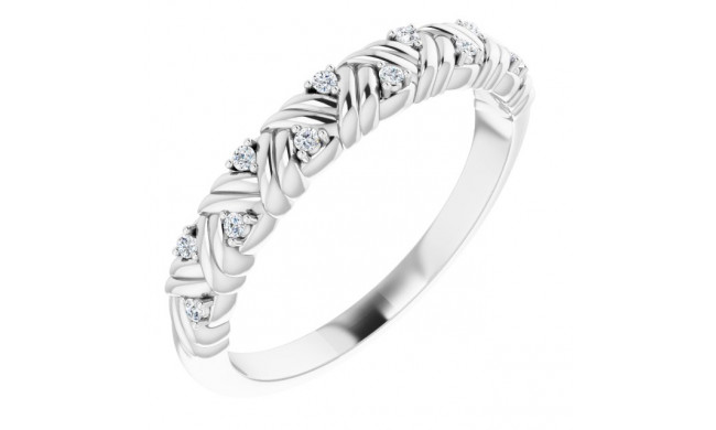 14K White .06 CTW Diamond Woven Anniversary Band - 123612600P