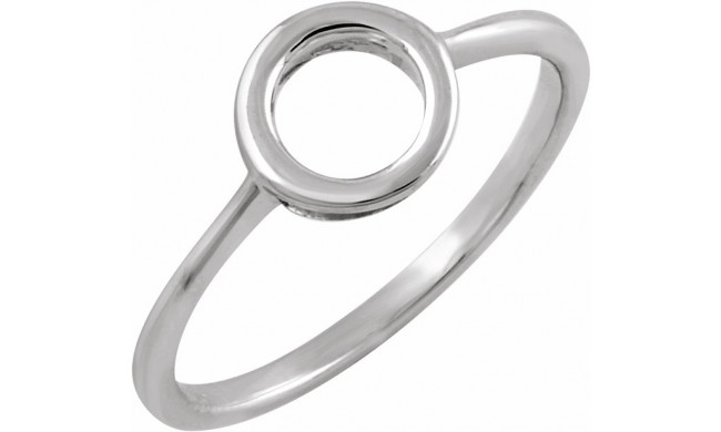 14K White 8 mm Circle Ring - 651816101P