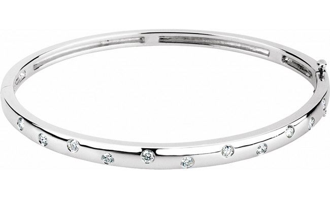 14K White 1/2 CTW Diamond Bangle Bracelet - 60890101P