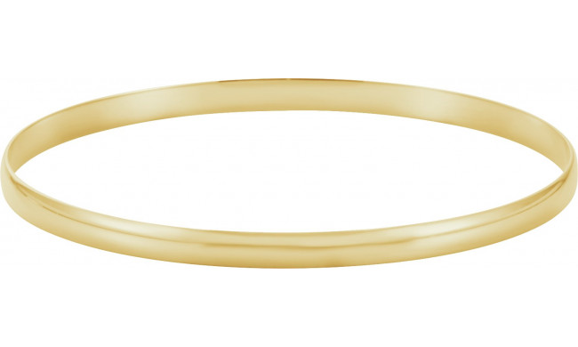 14K Yellow 6 mm Half Round Bangle 7 3/4 Bracelet - BRC111649P