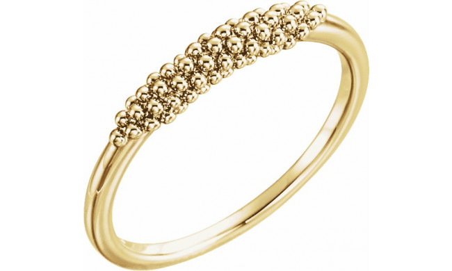 14K Yellow Beaded Ring - 51689102P