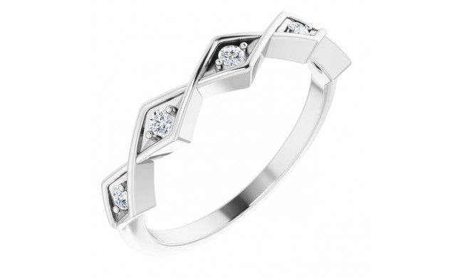 14K White 1/10 CTW Diamond Geometric Anniversary Band - 124125600P