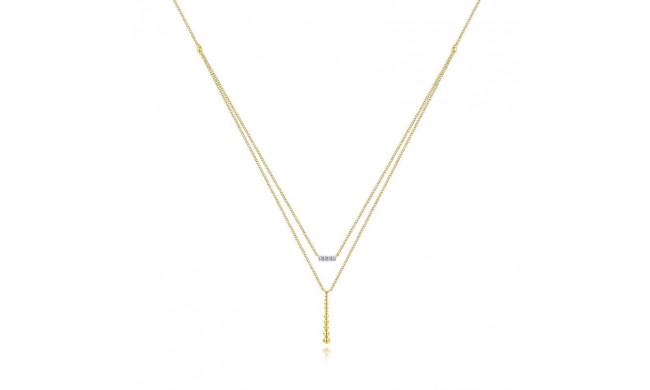 Gabriel & Co. 14k Yellow Gold Bujukan Diamond Necklace - NK5959Y45JJ