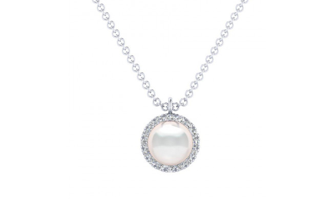 Gabriel & Co. 14k White Gold Grace Pearl & Diamond Necklace - NK5619W45PL