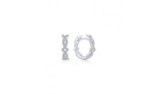 Gabriel & Co. 14k White Gold Kaslique Diamond Huggie Earrings - EG13458W45JJ