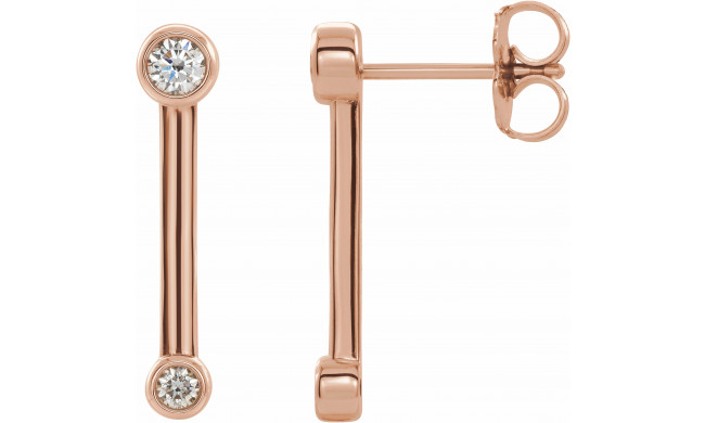 14K Rose 1/5 CTW Diamond Bezel-Set Bar Earrings - 87007602P