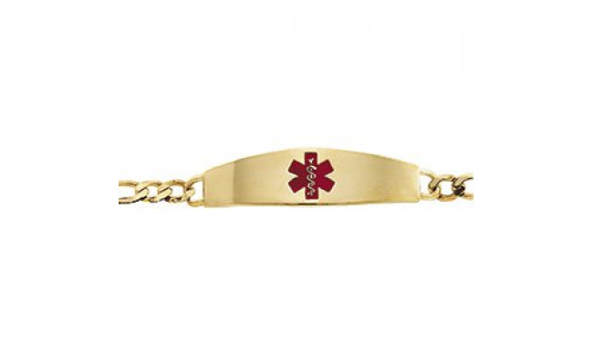 14K Yellow & Red Enamel Medical Identification 8 Bracelet - CH108120499P