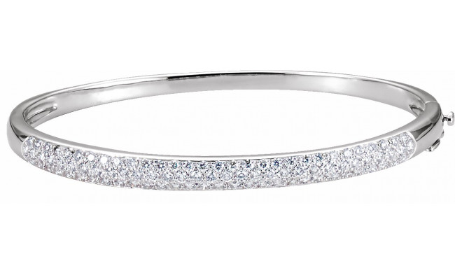 14K White 1 1/2 CTW Diamond Bangle 7 Bracelet - 61233246219P