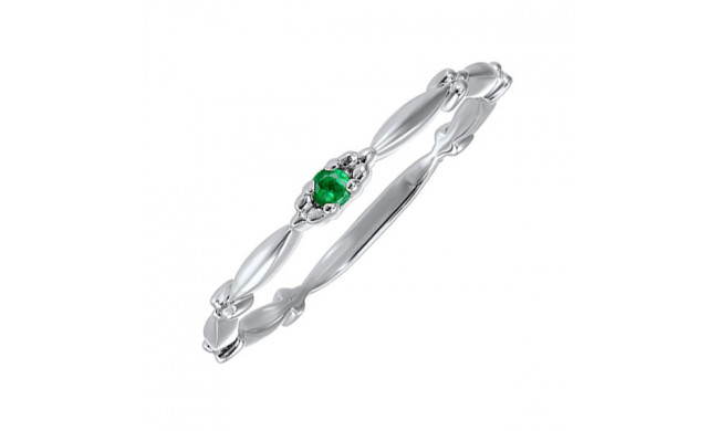 Gems One 10Kt White Gold Emerald (1/20 Ctw) Ring - RG72936-1WNE