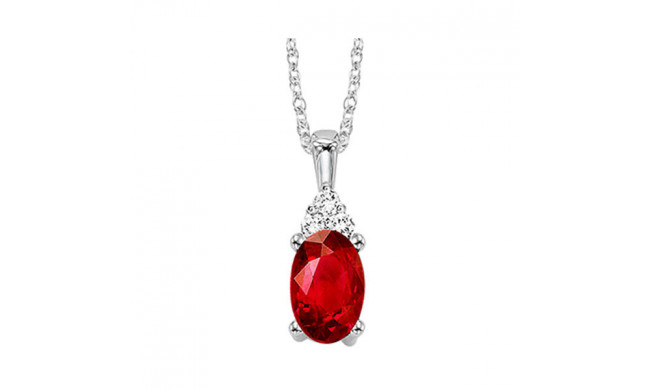 Gems One 10Kt White Gold Diamond (1/50Ctw) & Garnet (1/2 Ctw) Pendant - FP4019-1WDG