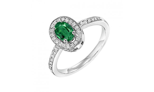 Gems One 14Kt White Gold Diamond (1/5Ctw) & Emerald (1/5 Ctw) Ring - RPT710R-4WCE