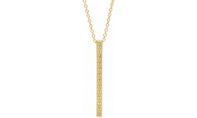 14K Yellow Sculptural-Inspired Bar 16-18 Necklace - 86973202P