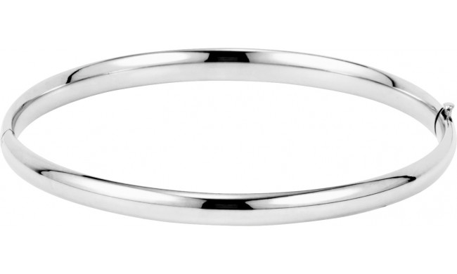 14K White 4.75 mm Hinged Bangle Bracelet - BRC181240492P