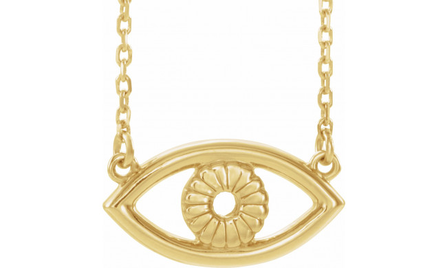 14K Yellow Evil Eye 18 Necklace - 86833606P