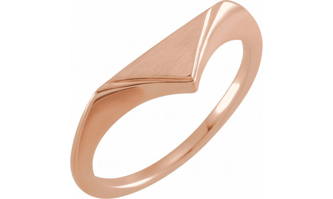 14K Rose 11.5x6 mm Geometric Signet Ring - 52035103P