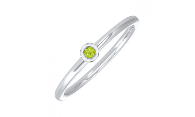 Gems One 10Kt White Gold Peridot (1/20 Ctw) Ring - RG73462-1WND