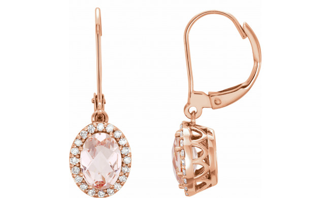 14K Rose Morganite & 1/5 CTW Diamond Earrings - 65187560000P