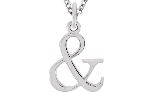 14K White Ampersand 16 Necklace - 8578070079P