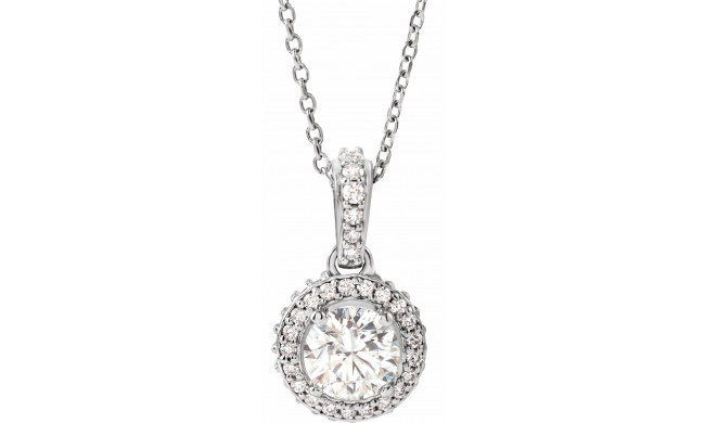 14K White 9/10 CTW Diamond 18 Necklace - 68601103P