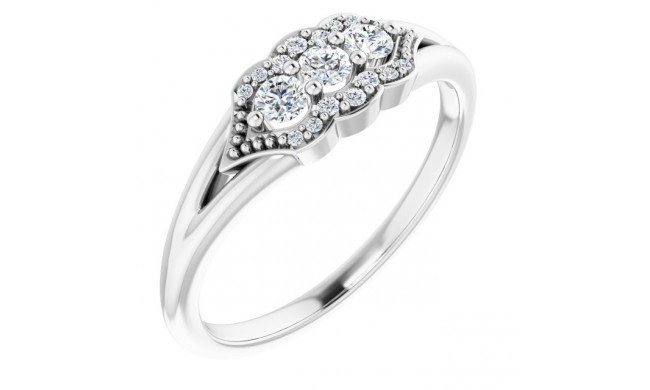 14K White 1/5 CTW Diamond Stackable Ring - 124026604P