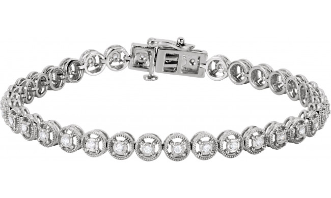 14K White 1/2 CTW Diamond Line 7.25 Bracelet - 65126260001P