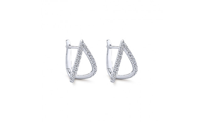 Gabriel & Co. 14k White Gold Kaslique Diamond Huggie Earrings - EG13174W45JJ