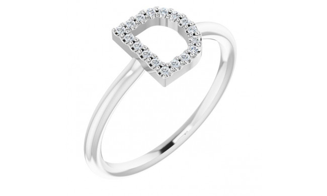 14K White .06 CTW Diamond Initial D Ring - 1238346015P