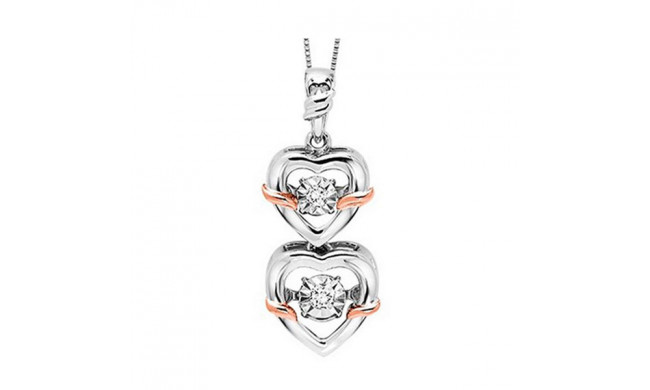 Gems One Mix Metal Rose Gold Silver Diamond (1/20 Ctw) Pendant - ROL1214-1PSSD