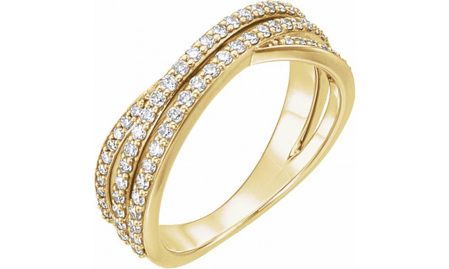 14K Yellow 1/2 CTW Diamond Criss-Cross Ring - 122851601P